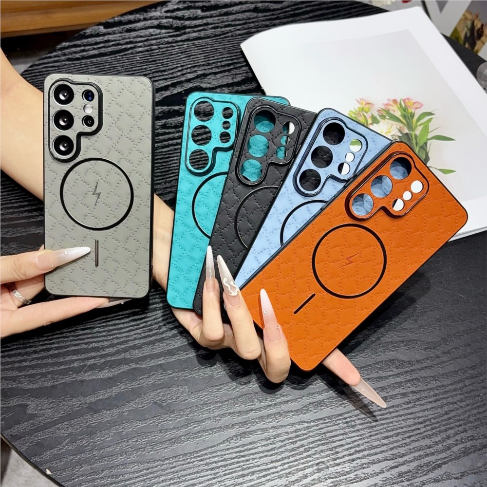 Samsung Galaxy S24 - Luksusowe pikowane etui magnetyczne na telefon